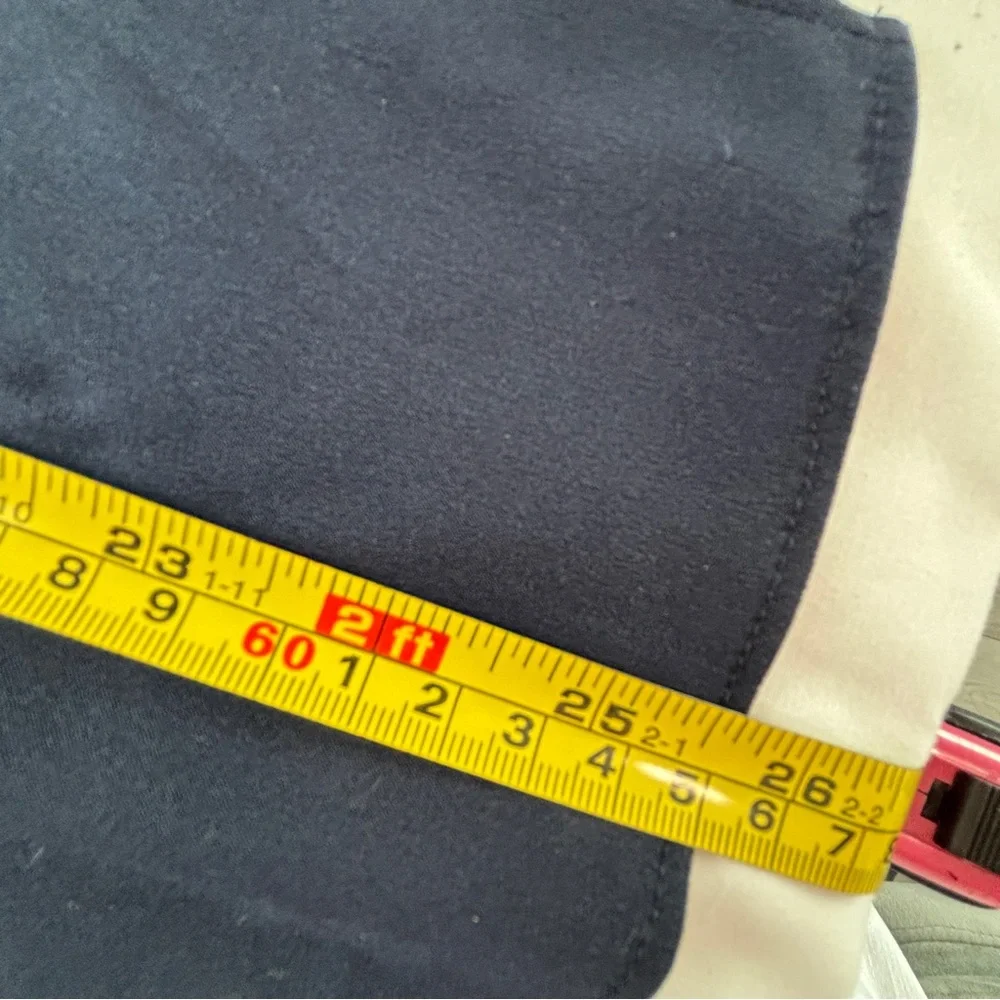 Ann Taylor XS Navy Blue with White Trim Boat Neck Blouse Slit Sleeves NWT - Picture 7 of 12